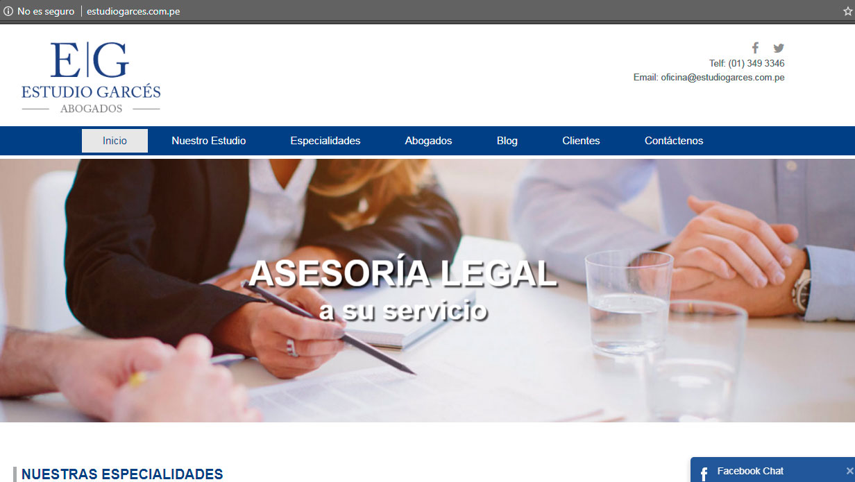 diseño pagina web abogados peru